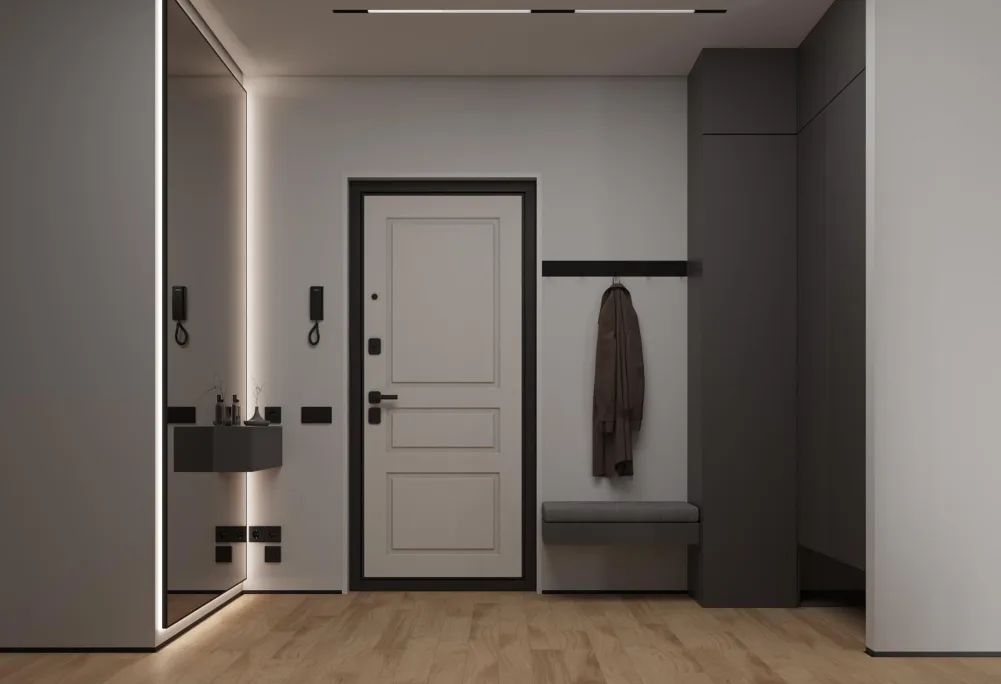 Прихожая — визуализация из дизайн-проекта квартиры 64,8 м²